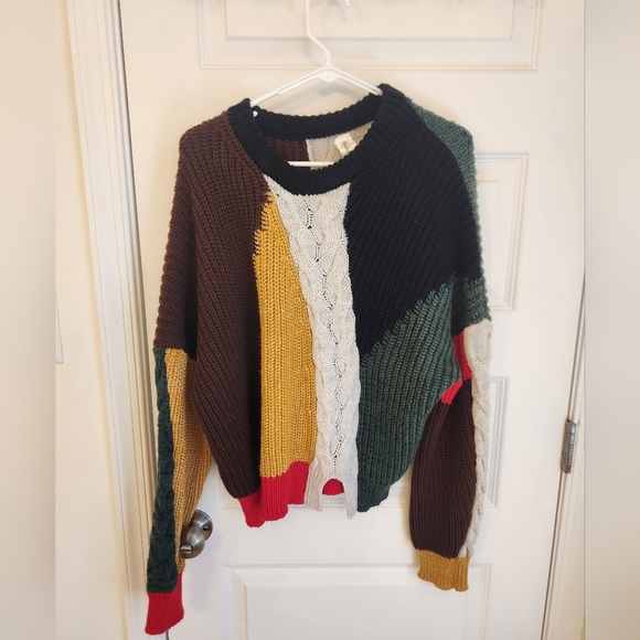 Pinkalicious Cable Knit Womens Sweater Color Block One Size #S476 - Picture 1 of 7